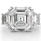 Asscher cut Lab Grown Diamond Engagement 3 Stone Ring IGI Certified 14k White Gold 8.7 Ctw.