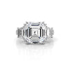 Asscher cut Lab Grown Diamond Engagement 3 Stone Ring IGI Certified 14k White Gold 8.7 Ctw.
