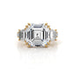 Asscher cut Lab Grown Diamond Engagement 3 Stone Ring IGI Certified 14k White Gold 8.7 Ctw.