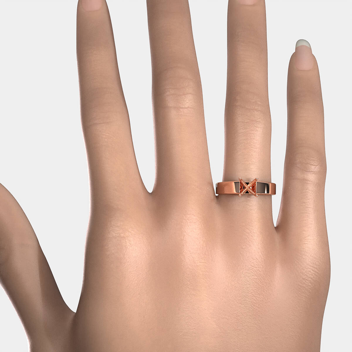 6g cathedral Style  Semi Mount Engagement Ring Solitaire Setting 4.5mm