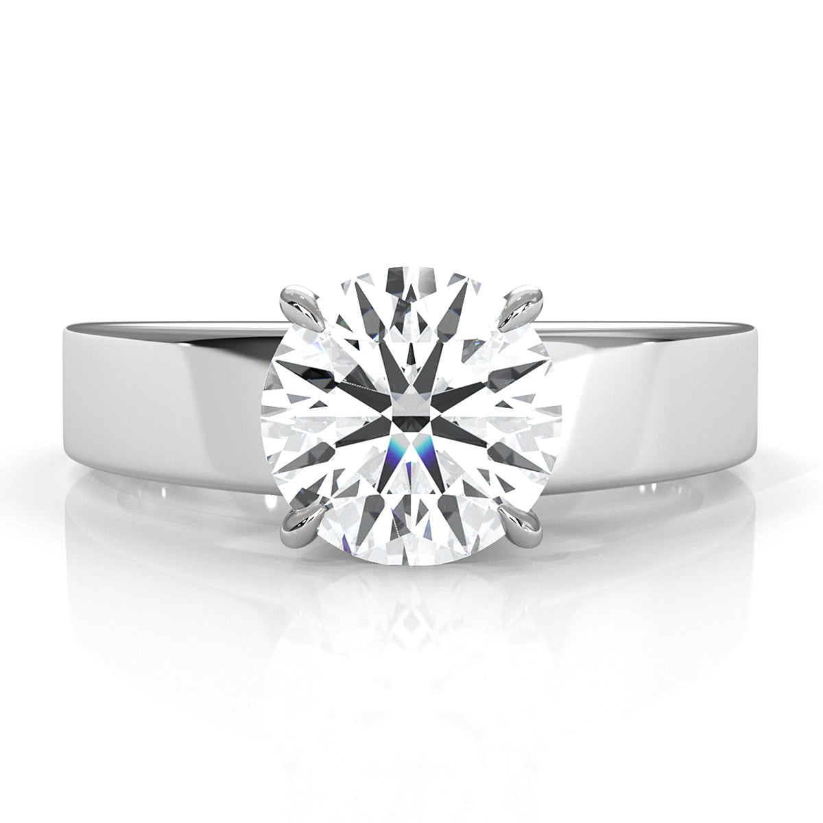 IGI Certified Lab Grown Diamond Cathedral Style Engagement Ring 6g Solitaire Setting 4.5mm 1.00 Ctw.