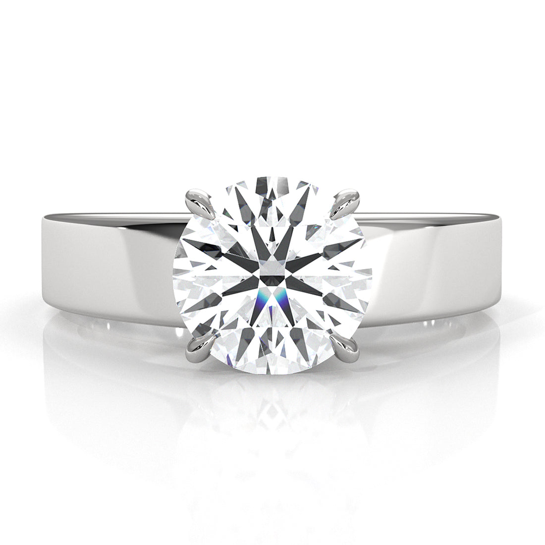 IGI Certified Lab Grown Diamond Cathedral Style Engagement Ring 6g Solitaire Setting 4.5mm 1.00 Ctw.