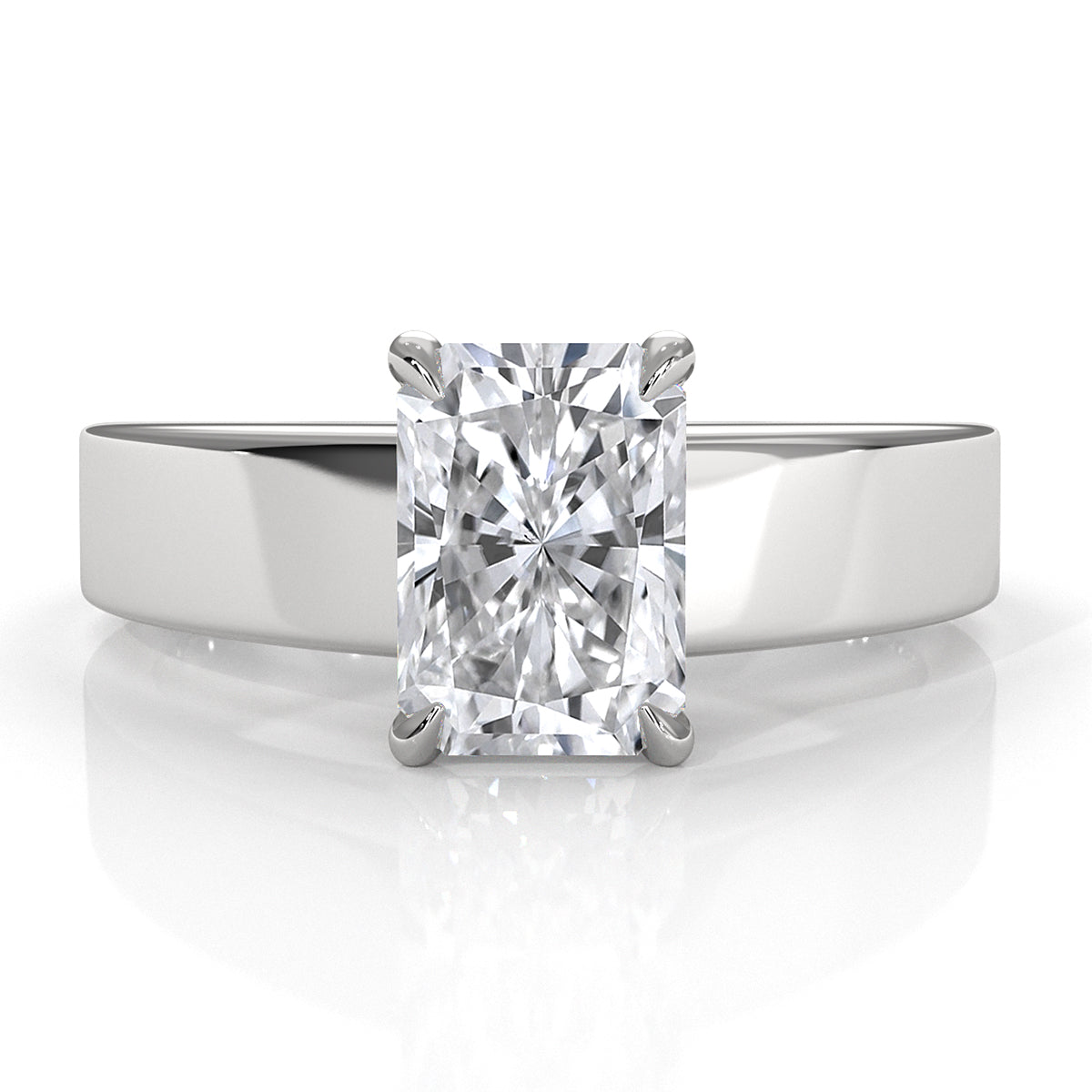 IGI Certified Lab Grown Diamond Cathedral Style Engagement Ring 6g Solitaire Setting 4.5mm 1.00 Ctw.
