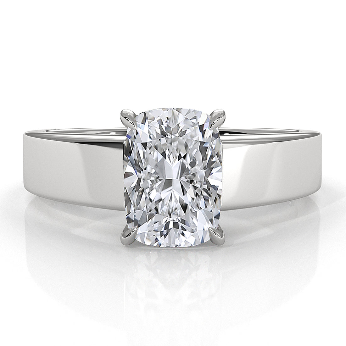 IGI Certified Lab Grown Diamond Cathedral Style Engagement Ring 6g Solitaire Setting 4.5mm 1.00 Ctw.