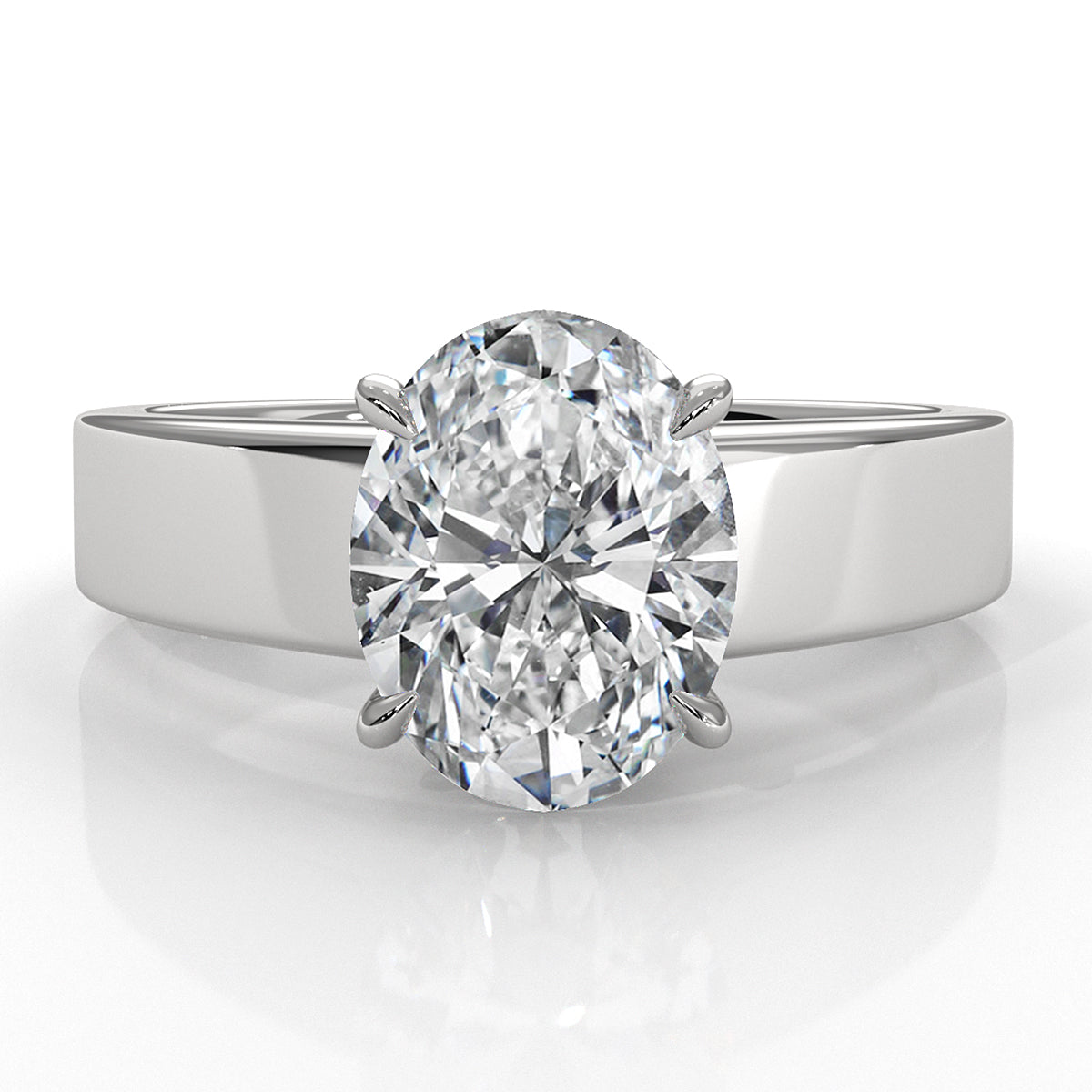 IGI Certified Lab Grown Diamond Cathedral Style Engagement Ring 6g Solitaire Setting 4.5mm 1.00 Ctw.