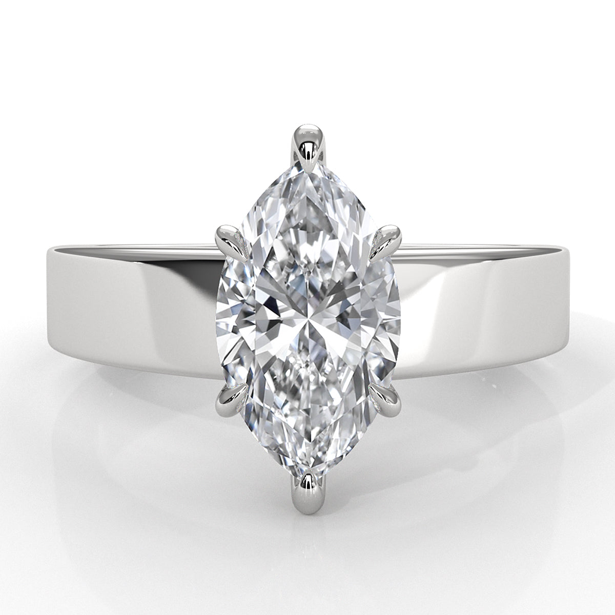 IGI Certified Lab Grown Diamond Cathedral Style Engagement Ring 6g Solitaire Setting 4.5mm 1.00 Ctw.