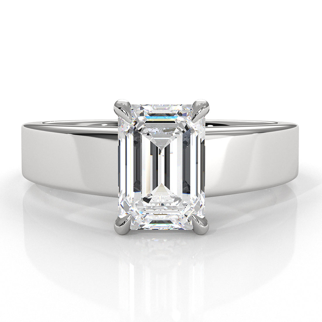 IGI Certified Lab Grown Diamond Cathedral Style Engagement Ring 6g Solitaire Setting 4.5mm 1.00 Ctw.