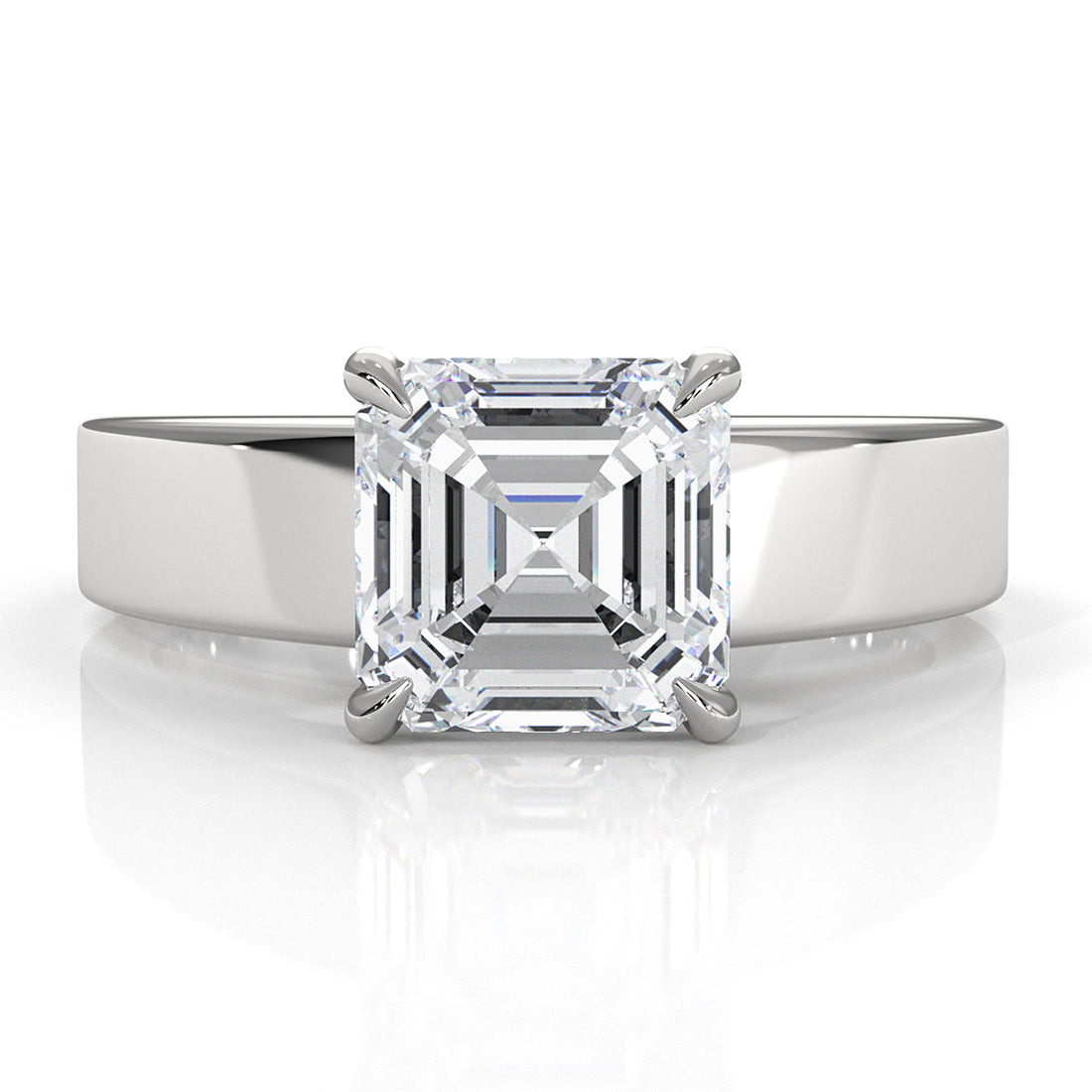 IGI Certified Lab Grown Diamond Cathedral Style Engagement Ring 6g Solitaire Setting 4.5mm 1.00 Ctw.