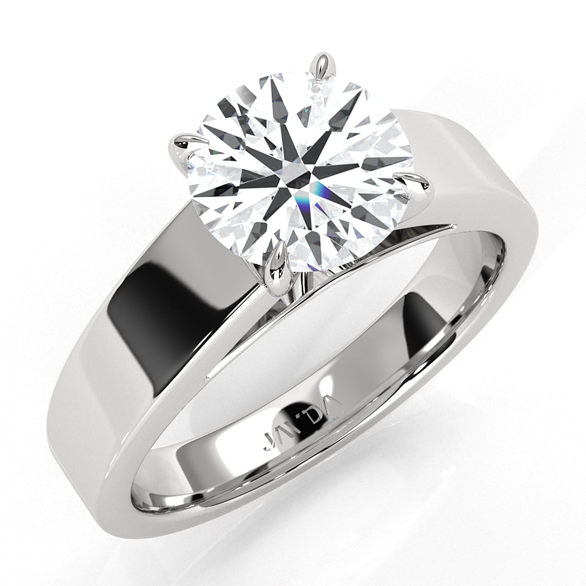 IGI Certified Lab Grown Diamond Cathedral Style Engagement Ring 6g Solitaire Setting 4.5mm 1.00 Ctw.