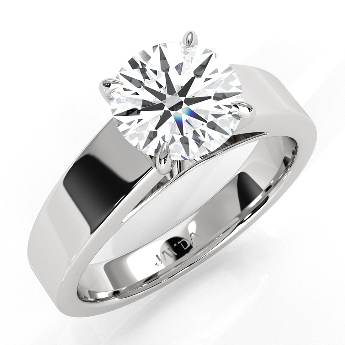 IGI Certified Lab Grown Diamond Cathedral Style Engagement Ring 6g Solitaire Setting 4.5mm 1.00 Ctw.