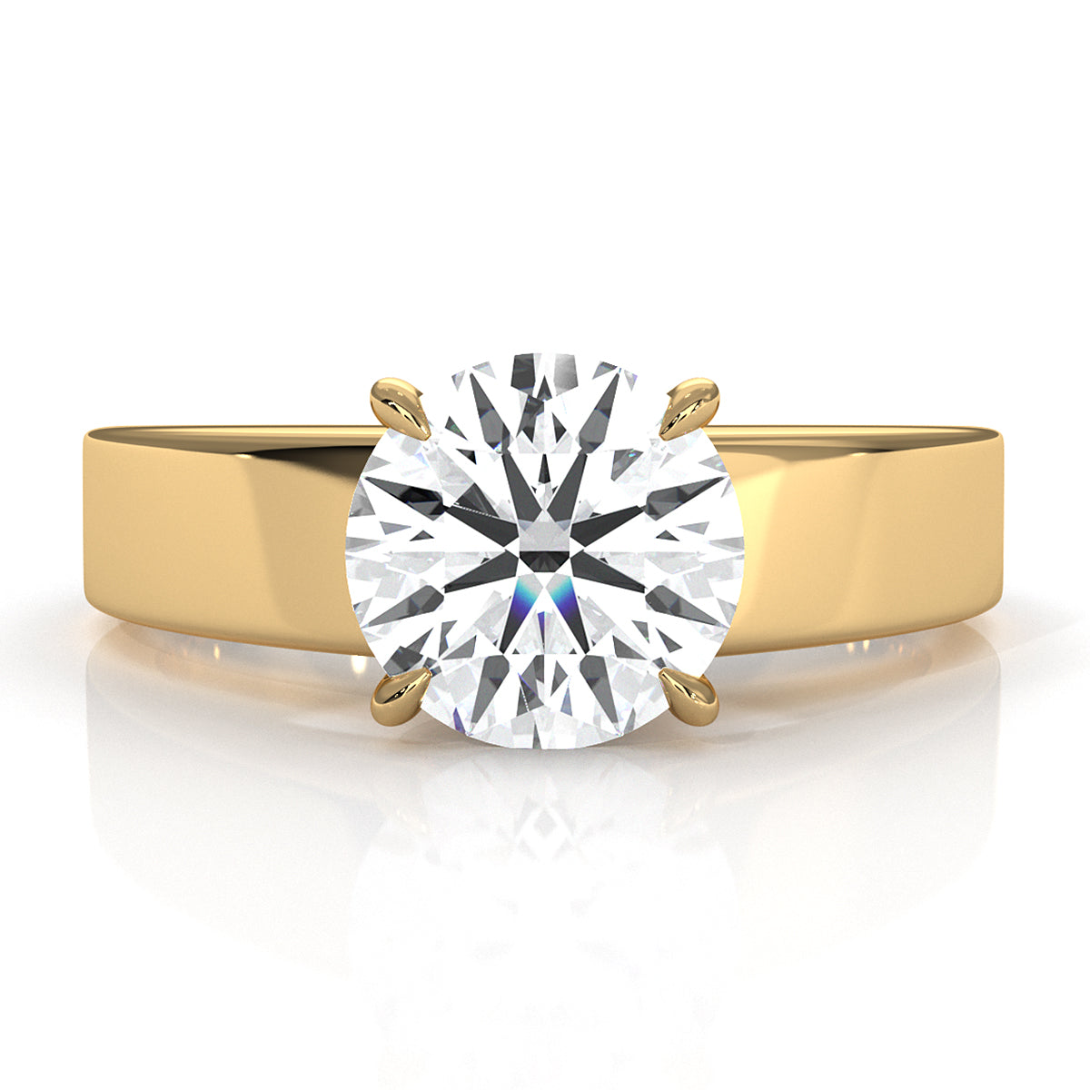IGI Certified Lab Grown Diamond Cathedral Style Engagement Ring 6g Solitaire Setting 4.5mm 1.00 Ctw.
