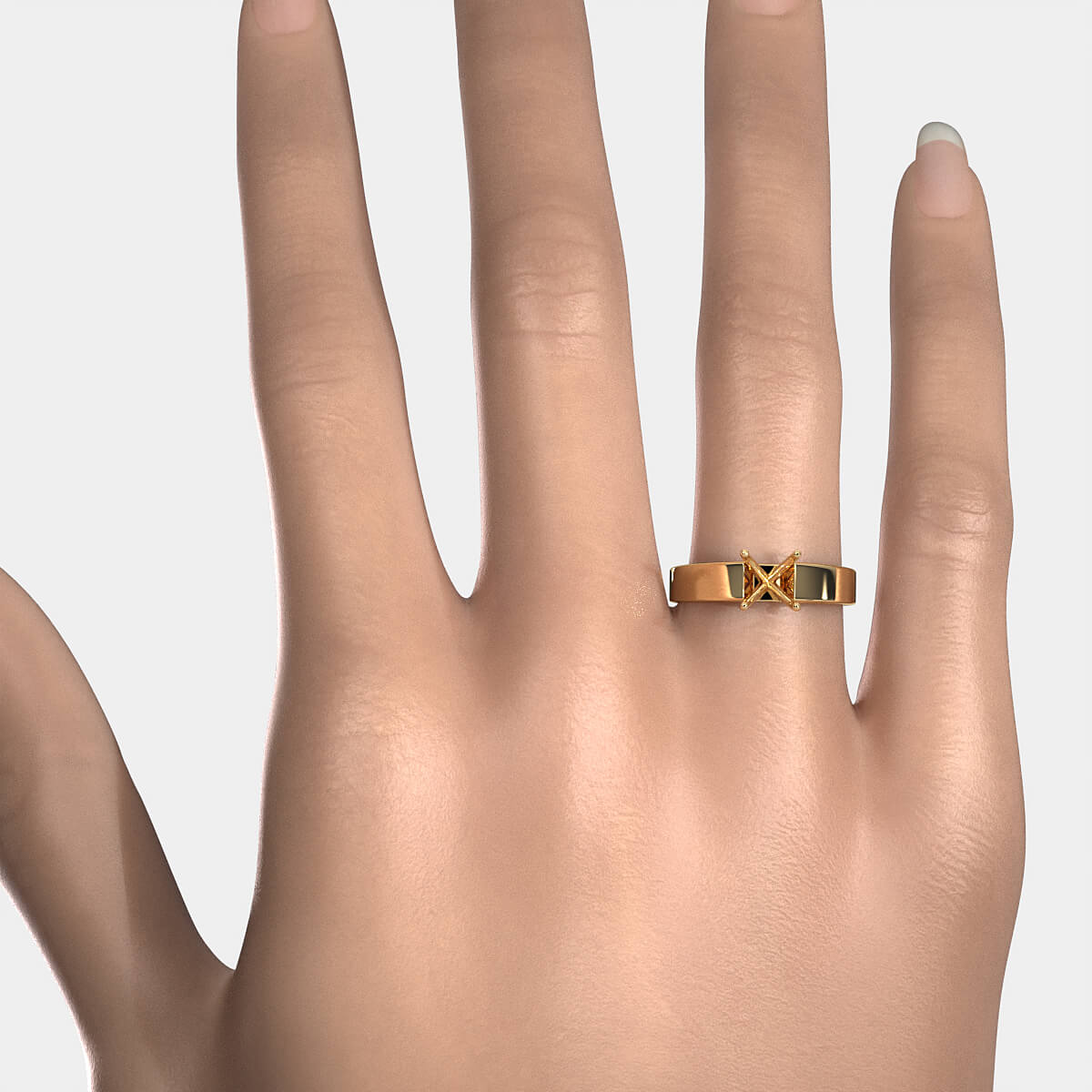 6g cathedral Style  Semi Mount Engagement Ring Solitaire Setting 4.5mm