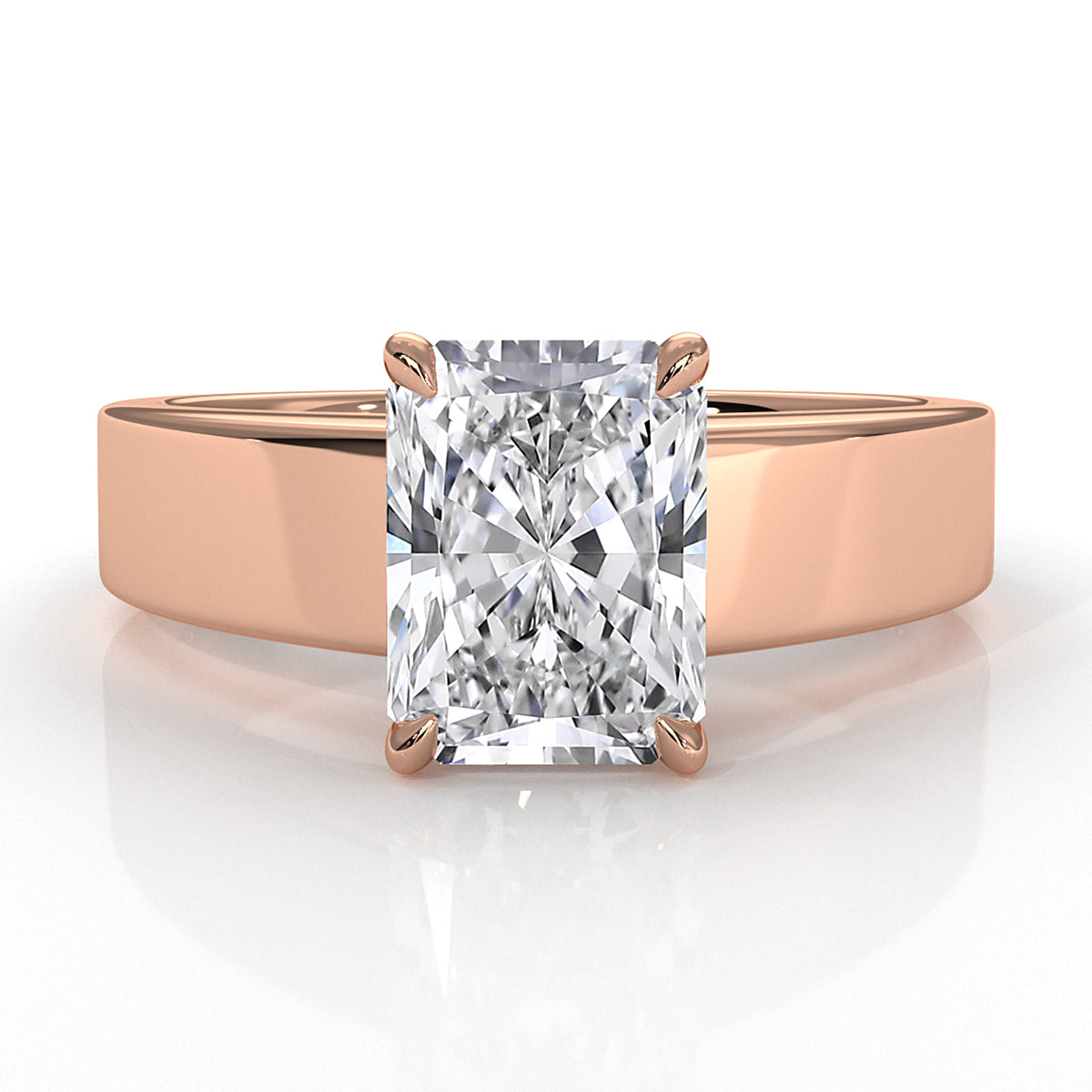 7gm 5.5m Cathedral Style Prong Set Lab Grown Diamond Engagement Solitaire Ring IGI Certified 1.00 Ctw.