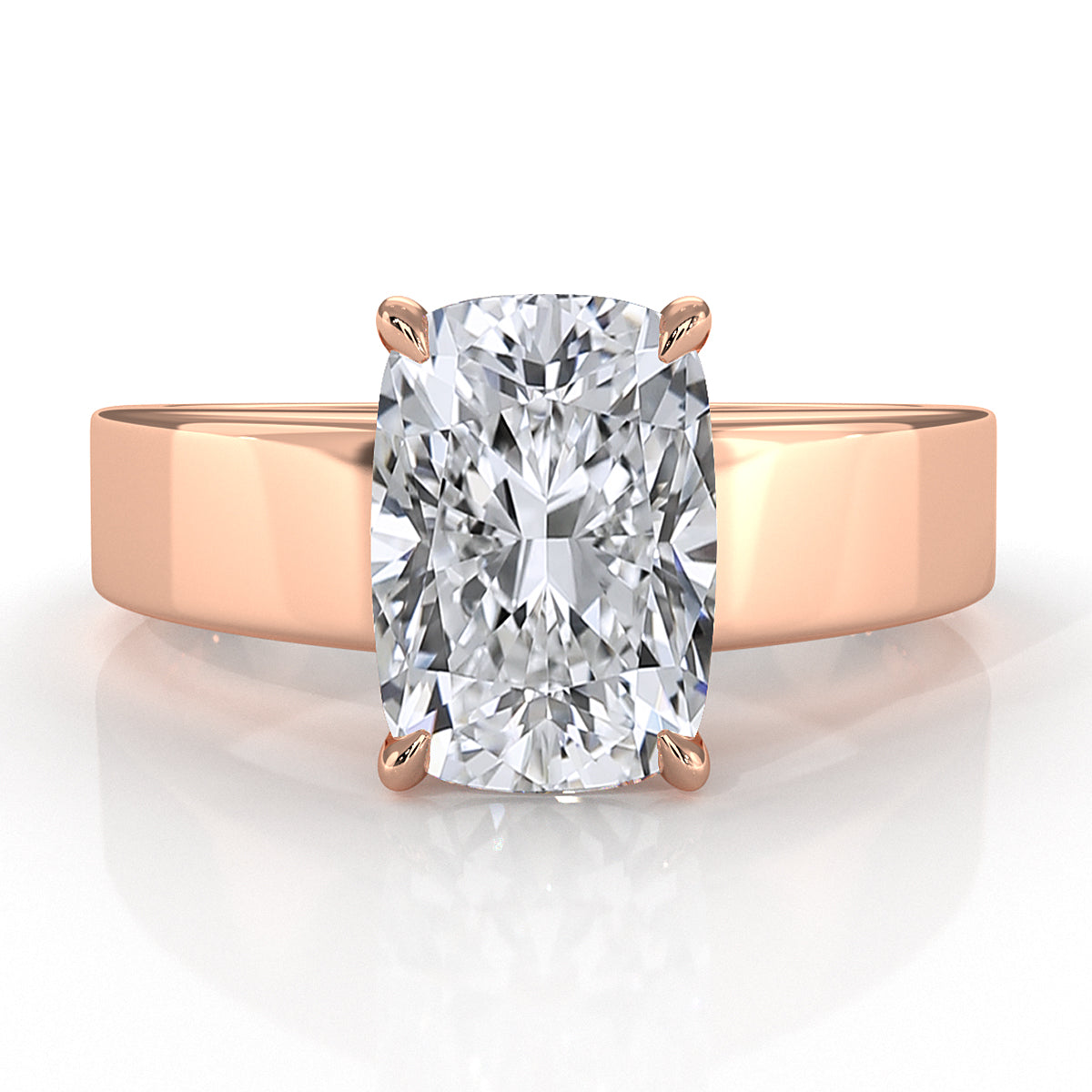 7gm 5.5m Cathedral Style Prong Set Lab Grown Diamond Engagement Solitaire Ring IGI Certified 1.00 Ctw.