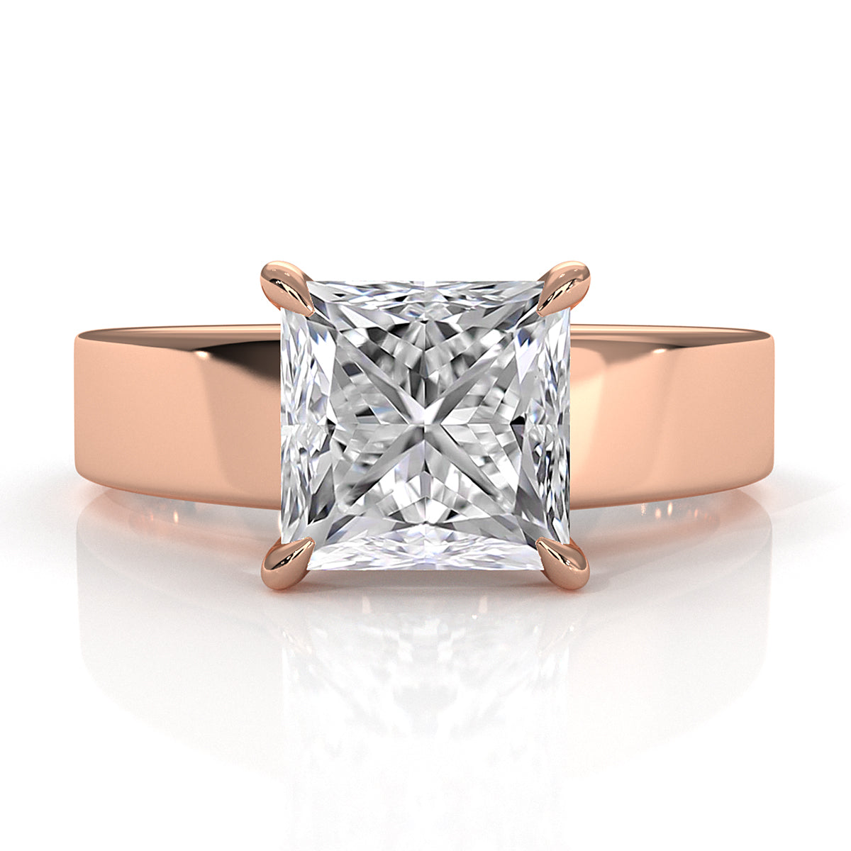 7gm 5.5m Cathedral Style Prong Set Lab Grown Diamond Engagement Solitaire Ring IGI Certified 1.00 Ctw.