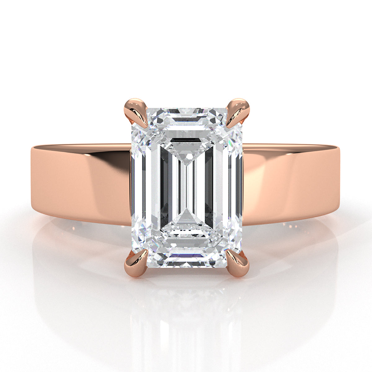 7gm 5.5m Cathedral Style Prong Set Lab Grown Diamond Engagement Solitaire Ring IGI Certified 1.00 Ctw.