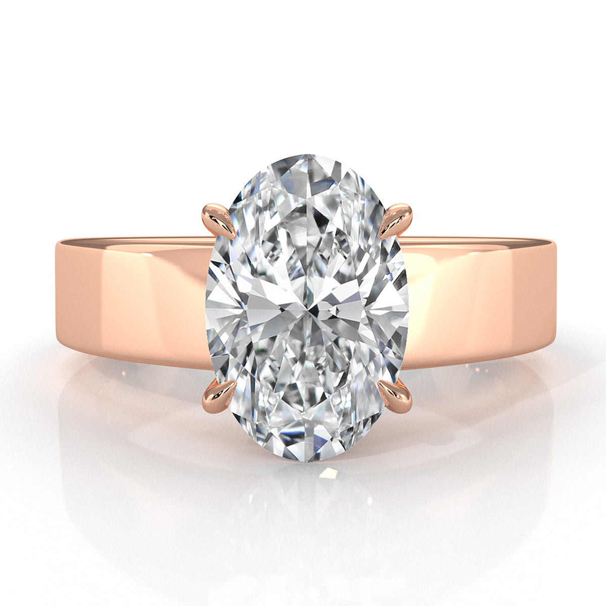 7gm 5.5m Cathedral Style Prong Set Lab Grown Diamond Engagement Solitaire Ring IGI Certified 1.00 Ctw.