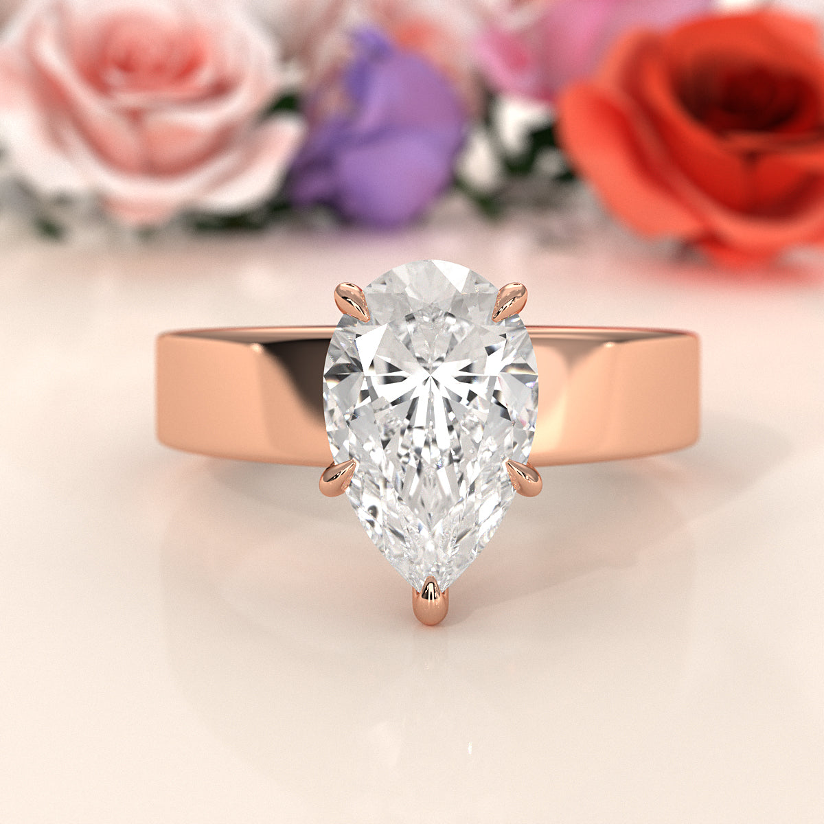 7gm 5.5m Cathedral Style Prong Set Lab Grown Diamond Engagement Solitaire Ring IGI Certified 1.00 Ctw.