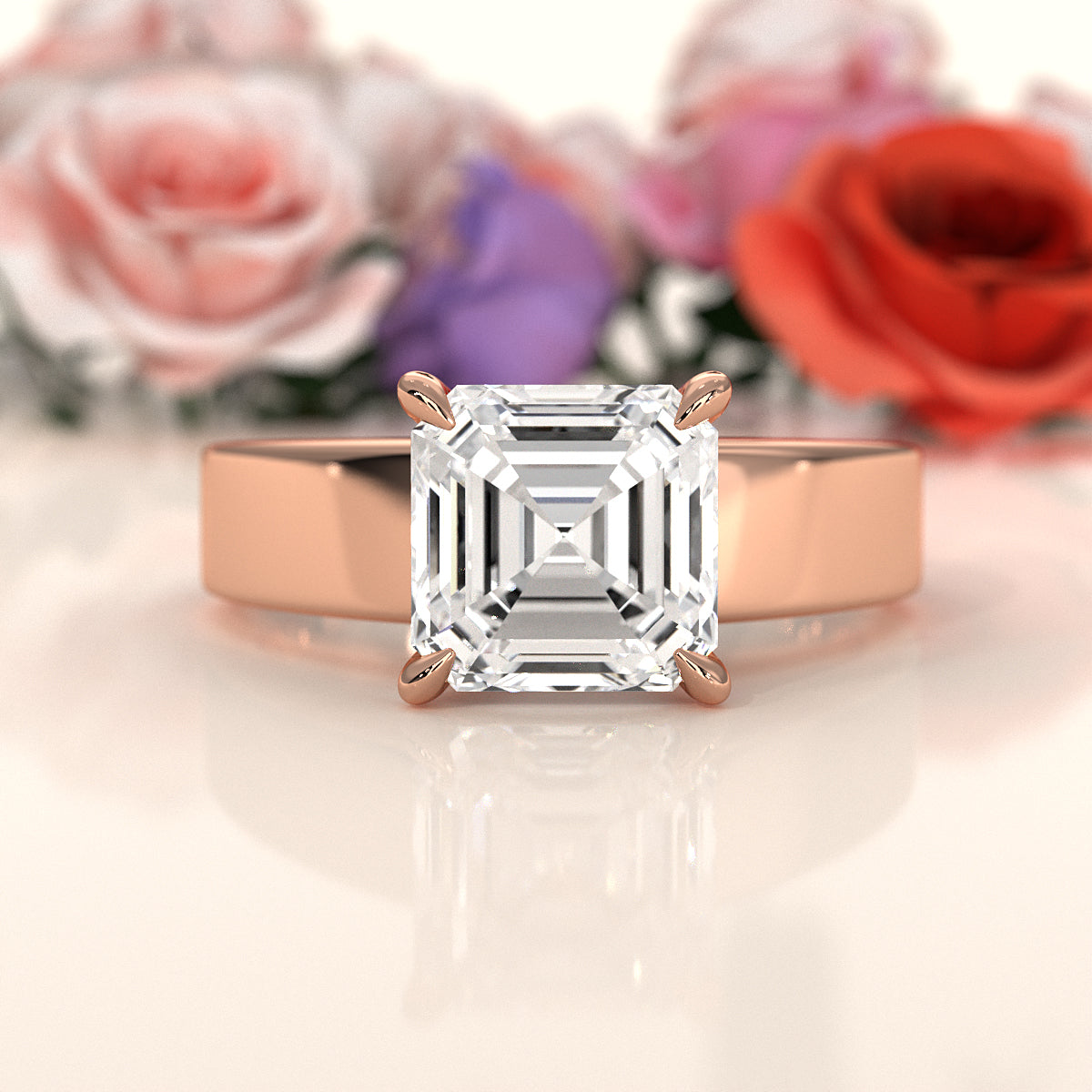 7gm 5.5m Cathedral Style Prong Set Lab Grown Diamond Engagement Solitaire Ring IGI Certified 1.00 Ctw.