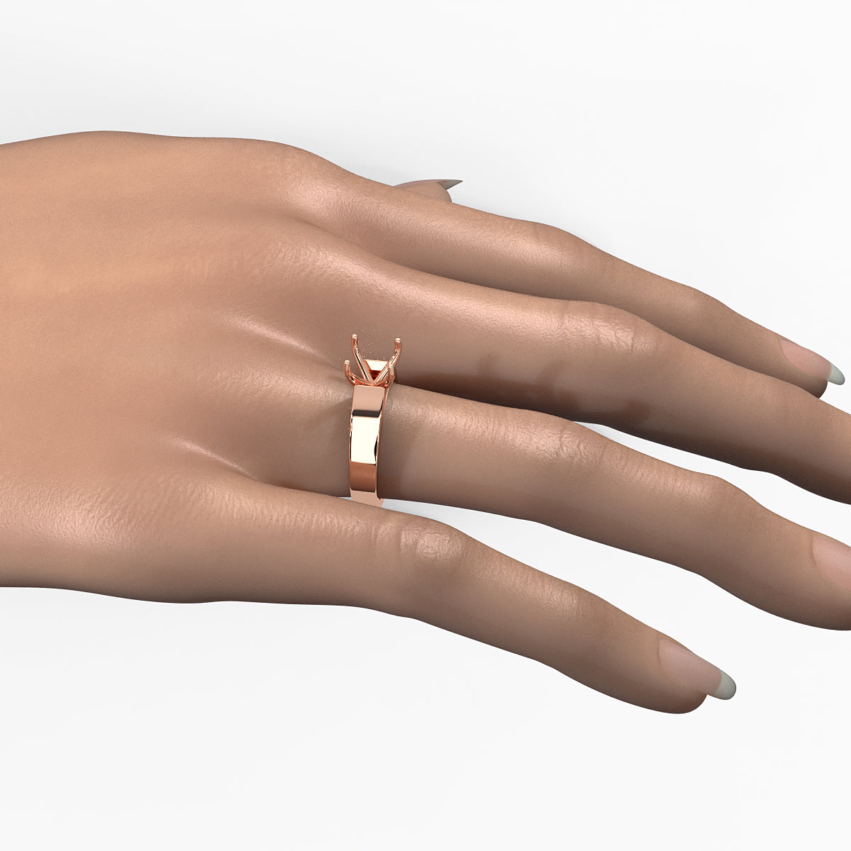 7gm 5.5m Cathedral Style Semi Mount Engagement Solitaire Ring