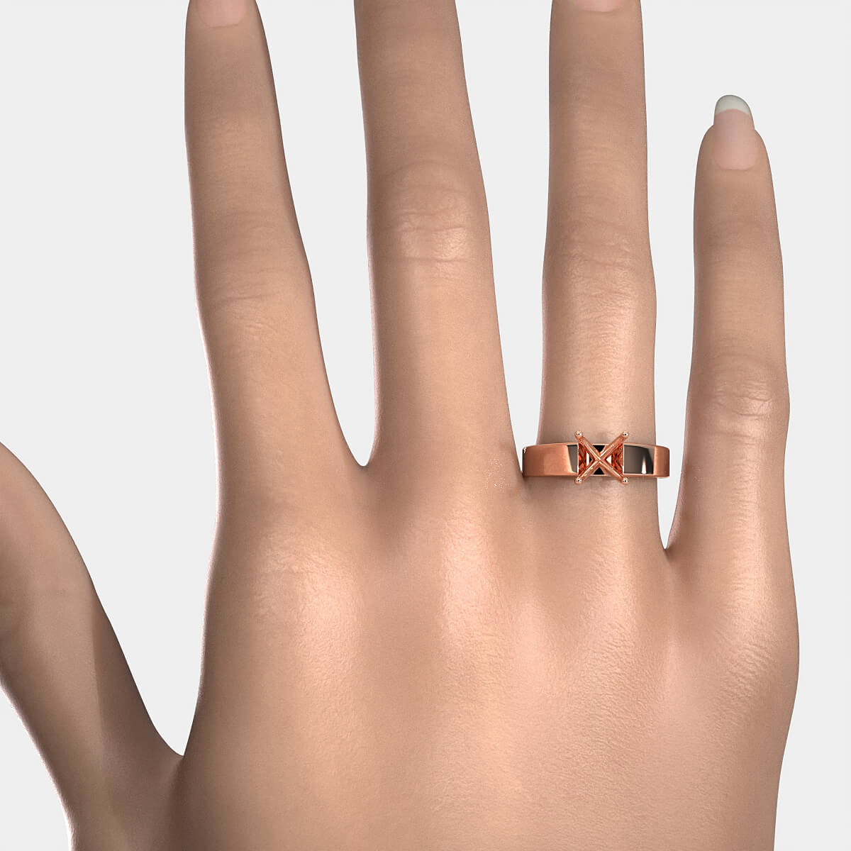 7gm 5.5m Cathedral Style Semi Mount Engagement Solitaire Ring