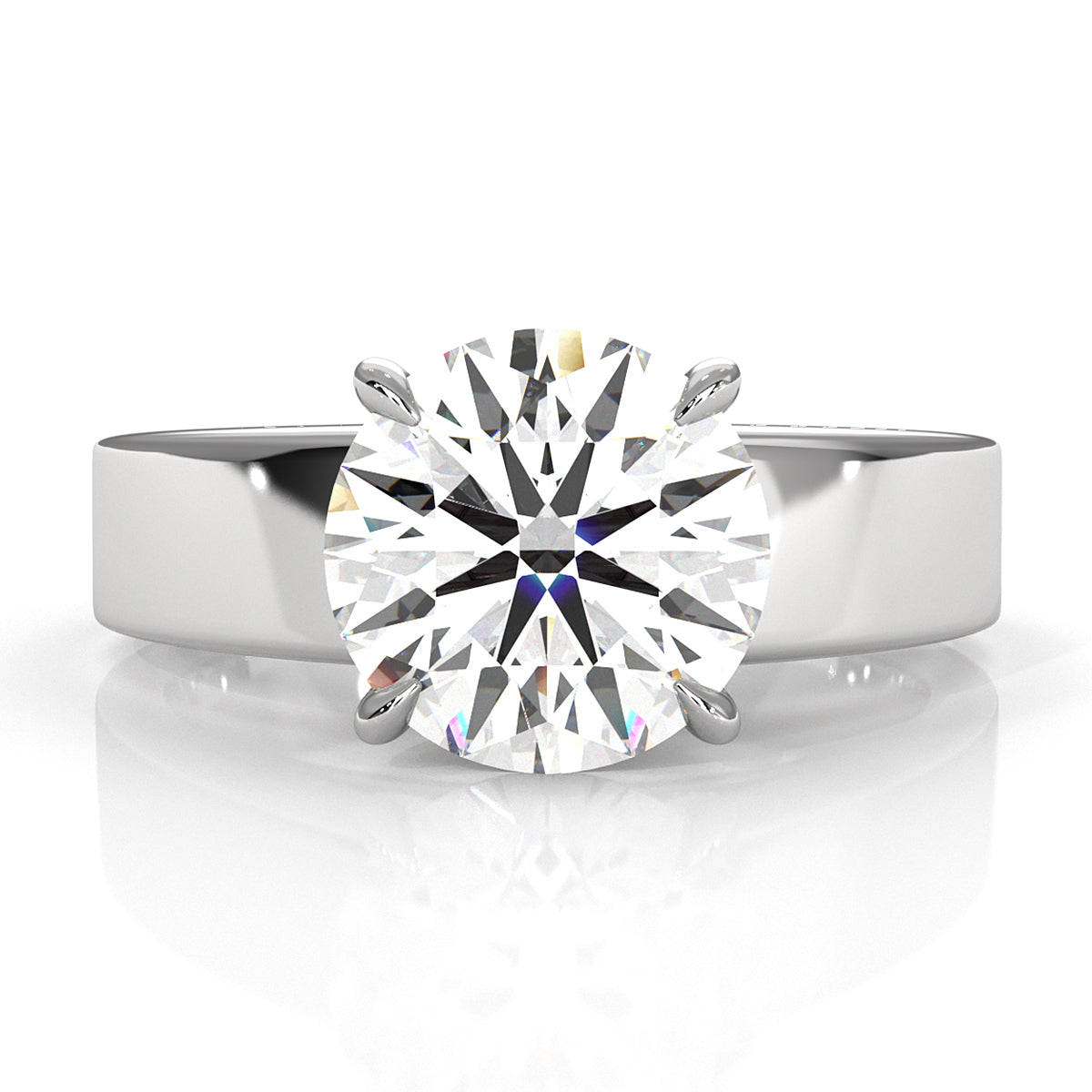 7gm 5.5m Cathedral Style Prong Set Lab Grown Diamond Engagement Solitaire Ring IGI Certified 1.00 Ctw.