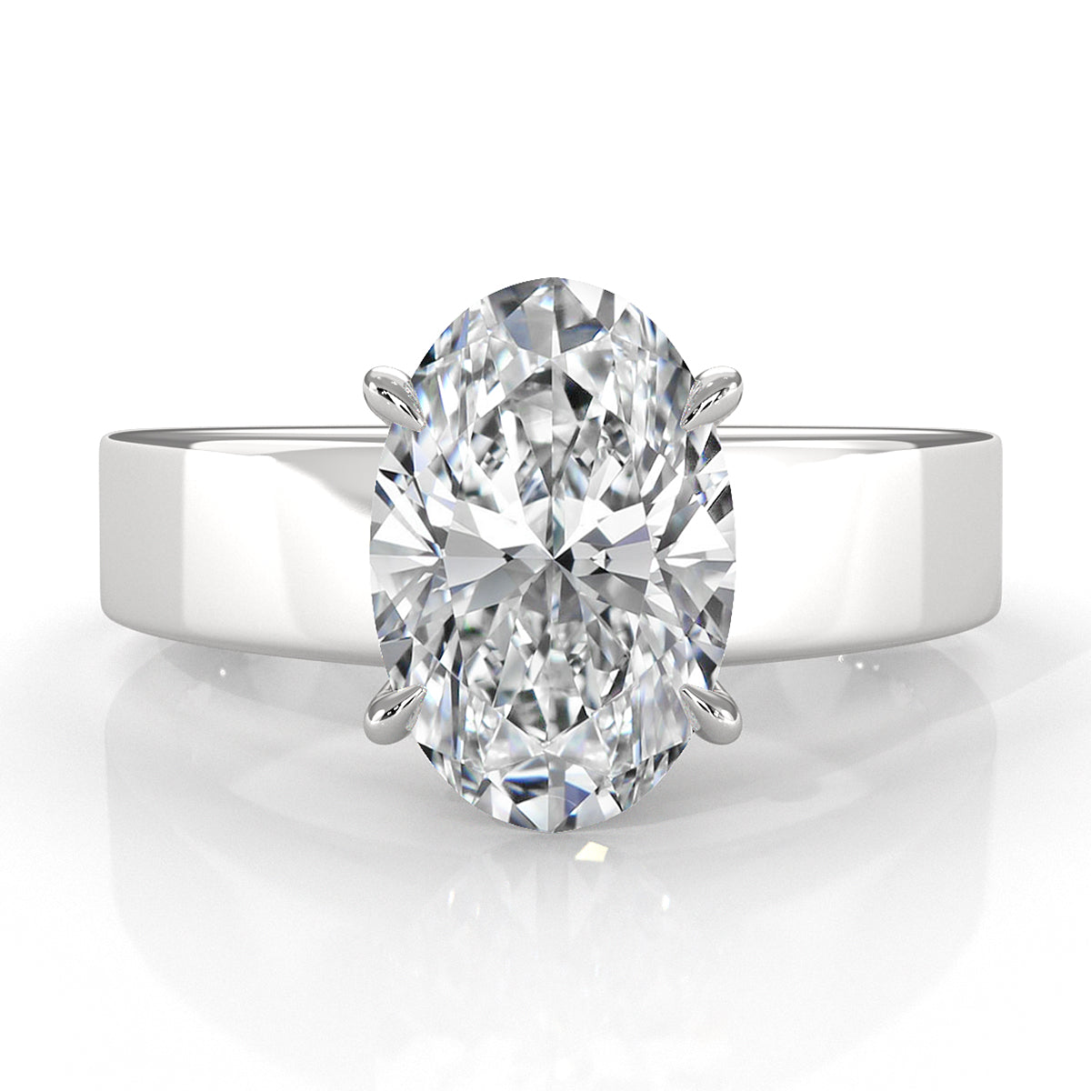 7gm 5.5m Cathedral Style Prong Set Lab Grown Diamond Engagement Solitaire Ring IGI Certified 1.00 Ctw.