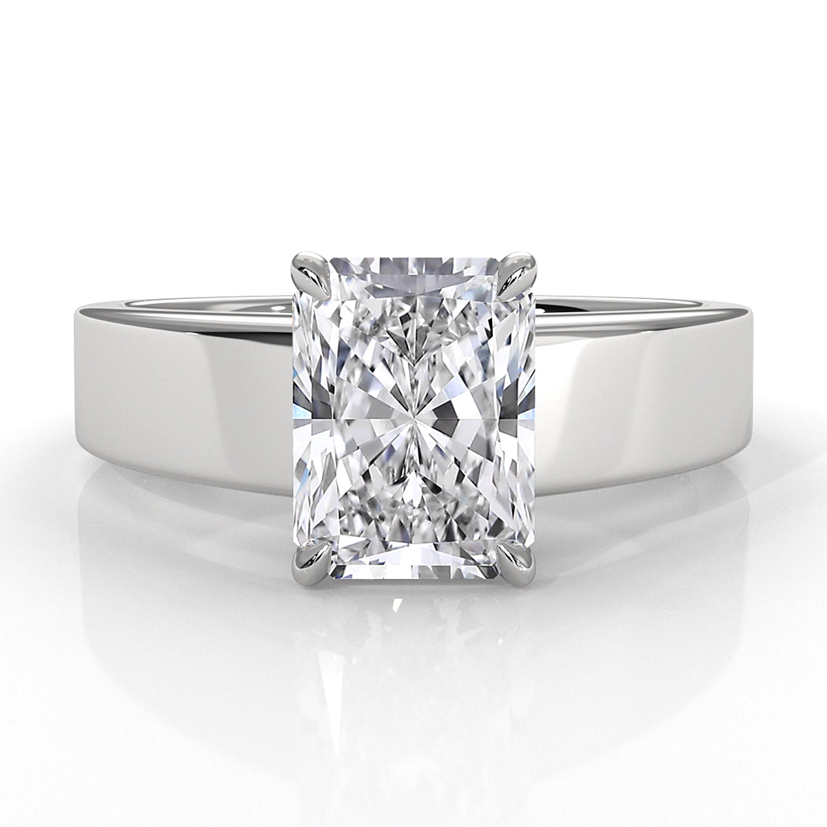 7gm 5.5m Cathedral Style Prong Set Lab Grown Diamond Engagement Solitaire Ring IGI Certified 1.00 Ctw.