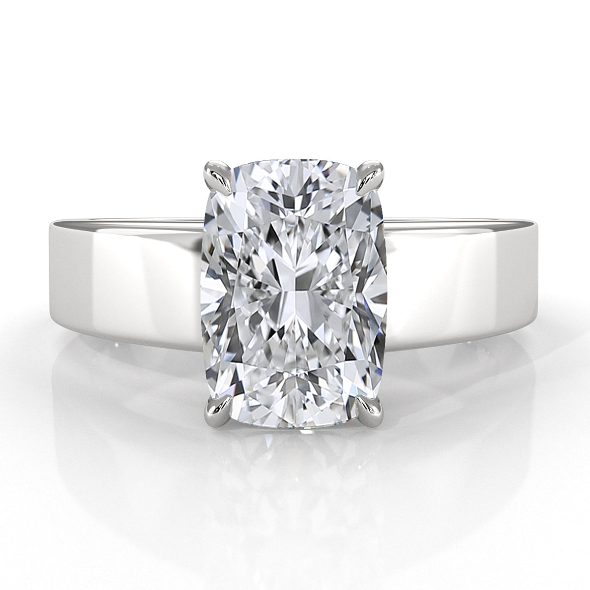 7gm 5.5m Cathedral Style Prong Set Lab Grown Diamond Engagement Solitaire Ring IGI Certified 1.00 Ctw.