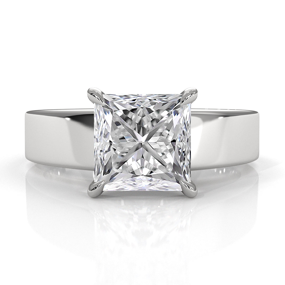 7gm 5.5m Cathedral Style Prong Set Lab Grown Diamond Engagement Solitaire Ring IGI Certified 1.00 Ctw.