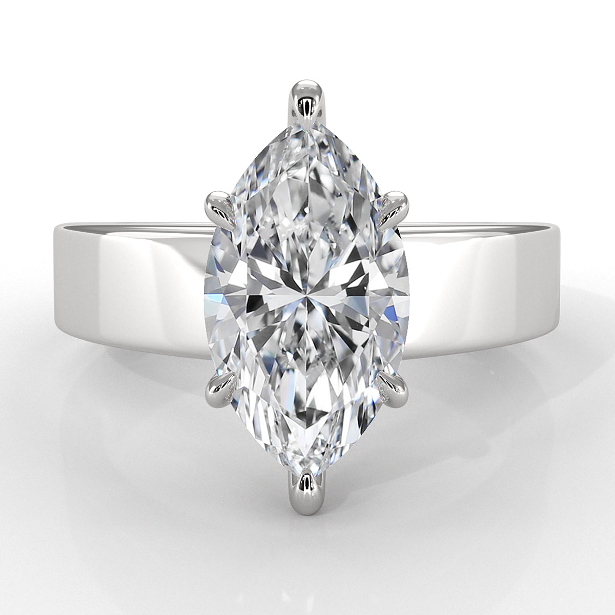 7gm 5.5m Cathedral Style Prong Set Lab Grown Diamond Engagement Solitaire Ring IGI Certified 1.00 Ctw.