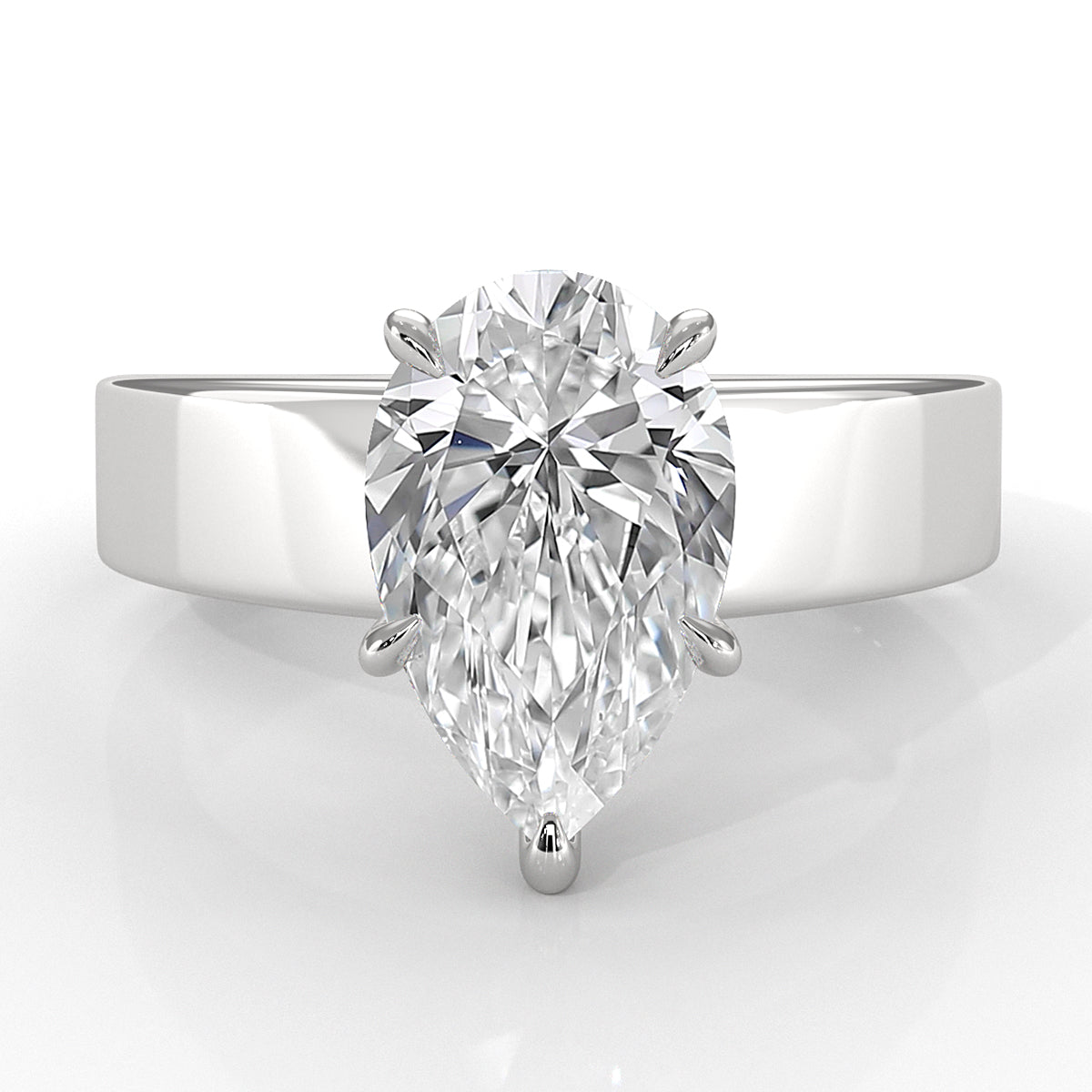 7gm 5.5m Cathedral Style Prong Set Lab Grown Diamond Engagement Solitaire Ring IGI Certified 1.00 Ctw.