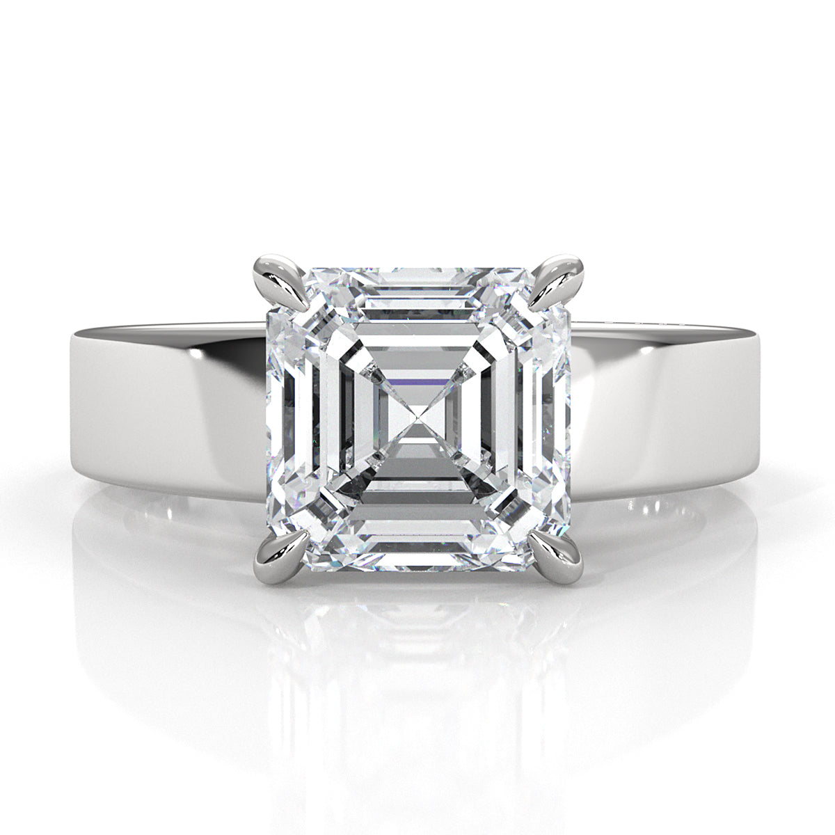 7gm 5.5m Cathedral Style Prong Set Lab Grown Diamond Engagement Solitaire Ring IGI Certified 1.00 Ctw.