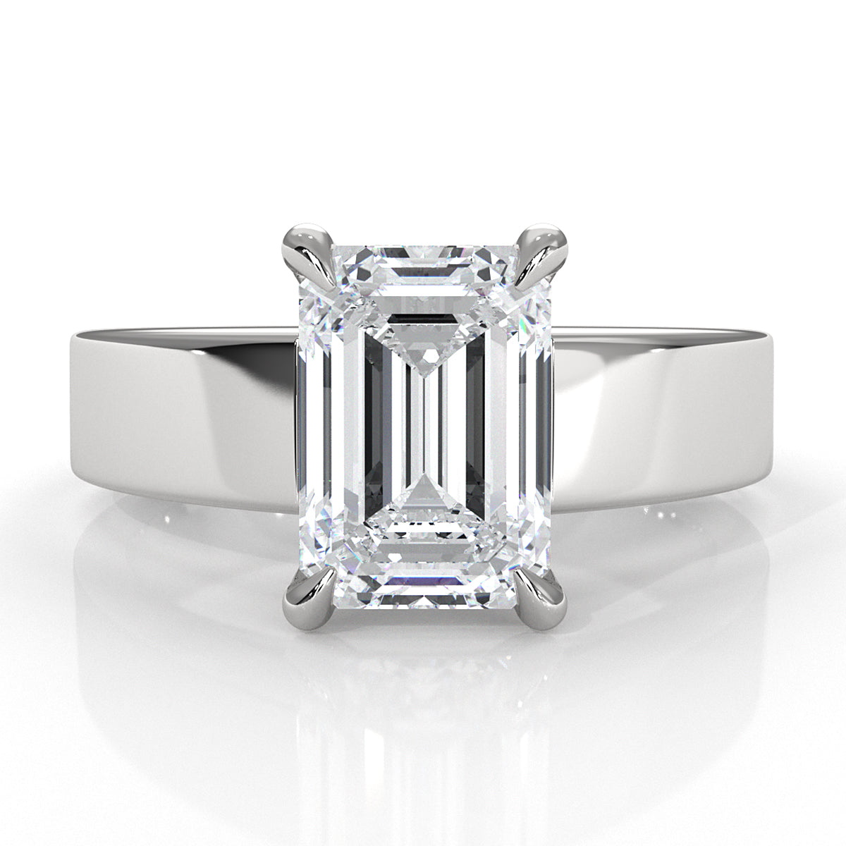 7gm 5.5m Cathedral Style Prong Set Lab Grown Diamond Engagement Solitaire Ring IGI Certified 1.00 Ctw.