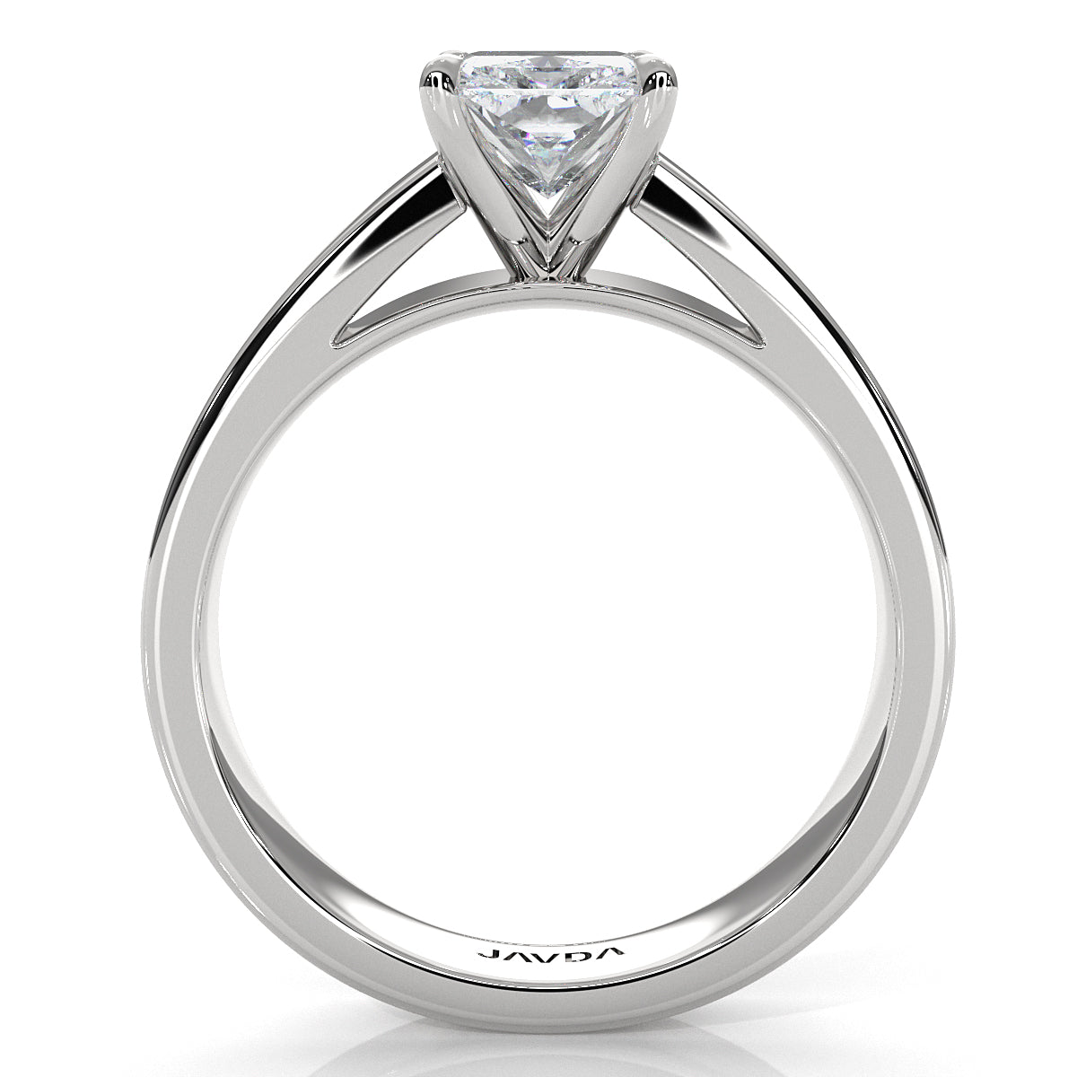 7gm 5.5m Cathedral Style Prong Set Lab Grown Diamond Engagement Solitaire Ring IGI Certified 1.00 Ctw.