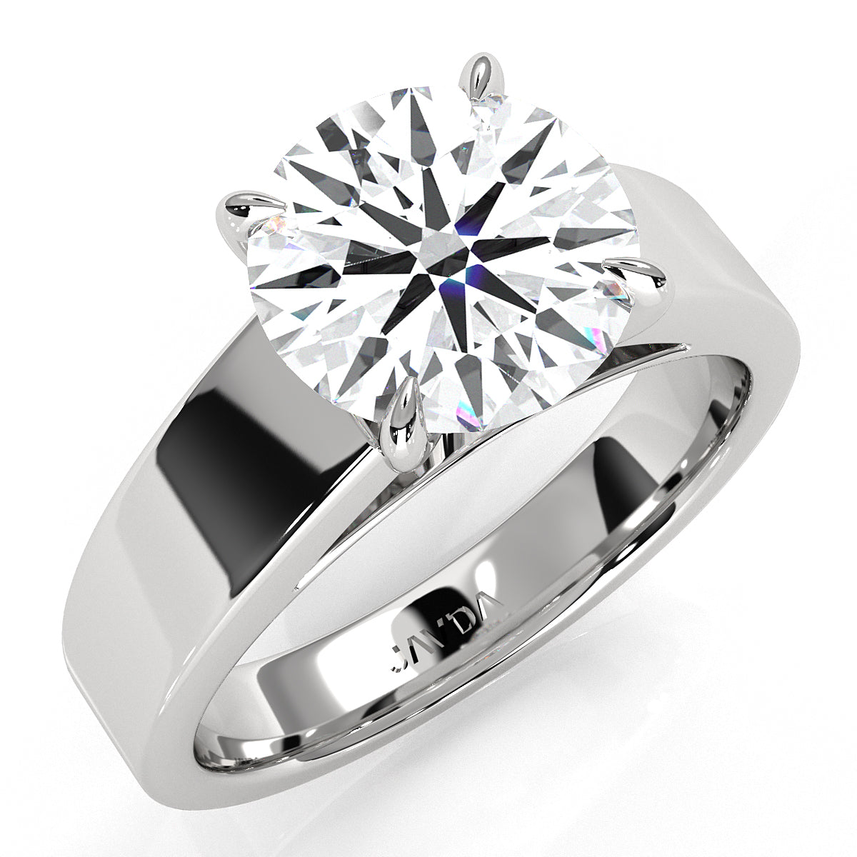 7gm 5.5m Cathedral Style Prong Set Lab Grown Diamond Engagement Solitaire Ring IGI Certified 1.00 Ctw.