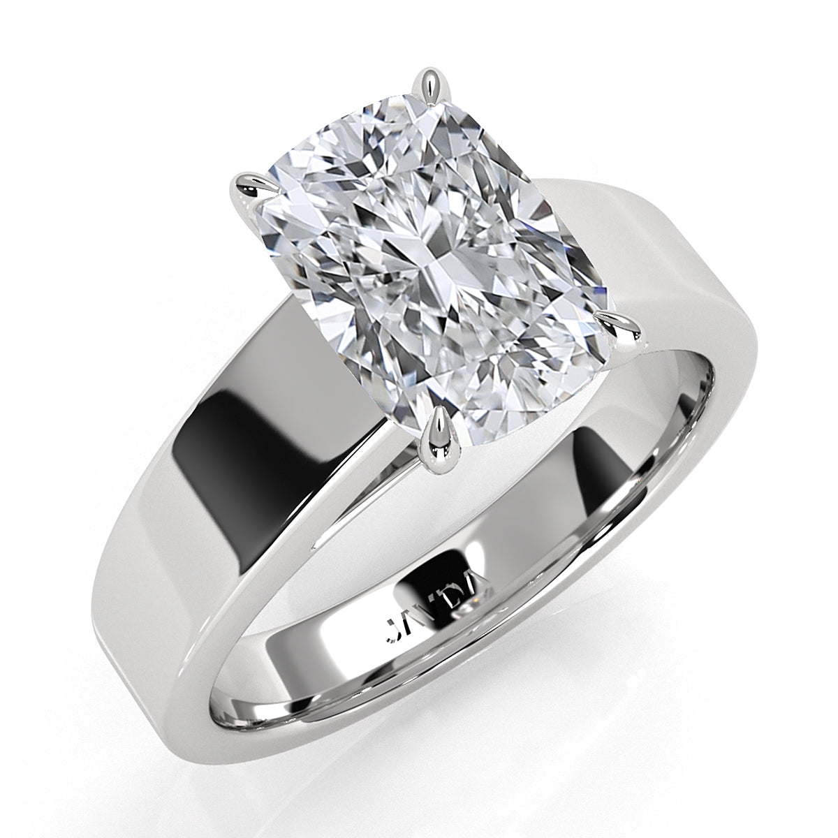 7gm 5.5m Cathedral Style Prong Set Lab Grown Diamond Engagement Solitaire Ring IGI Certified 1.00 Ctw.