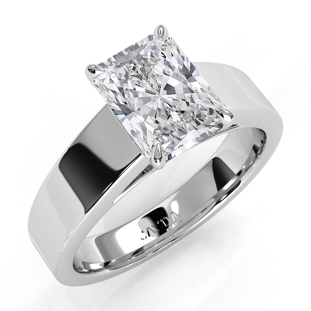 7gm 5.5m Cathedral Style Prong Set Lab Grown Diamond Engagement Solitaire Ring IGI Certified 1.00 Ctw.