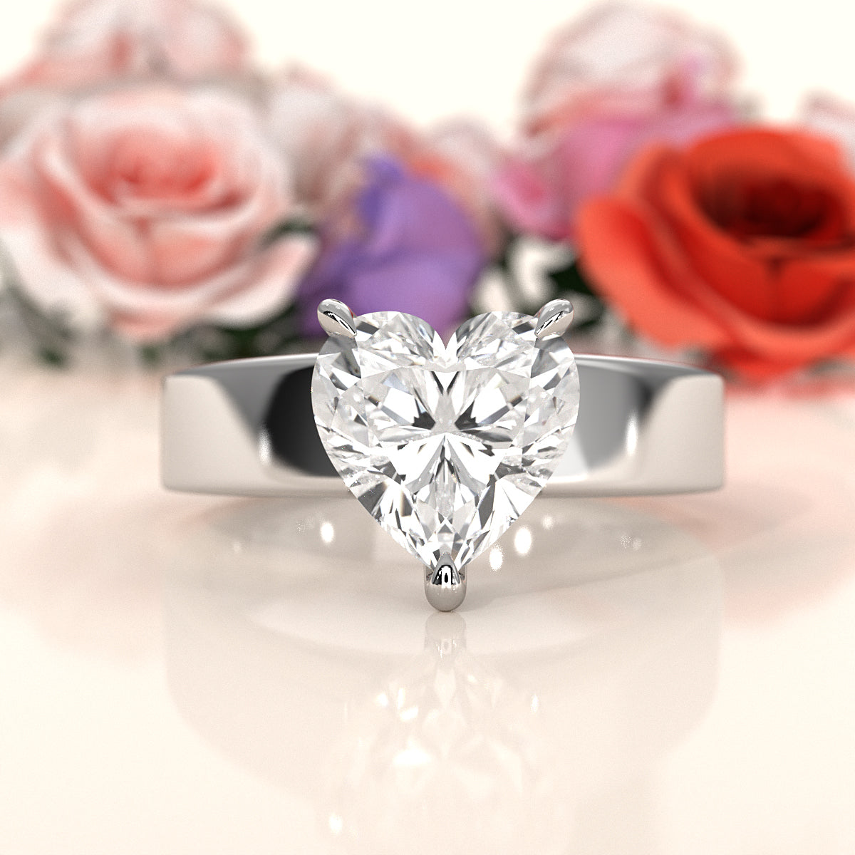 7gm 5.5m Cathedral Style Prong Set Lab Grown Diamond Engagement Solitaire Ring IGI Certified 1.00 Ctw.