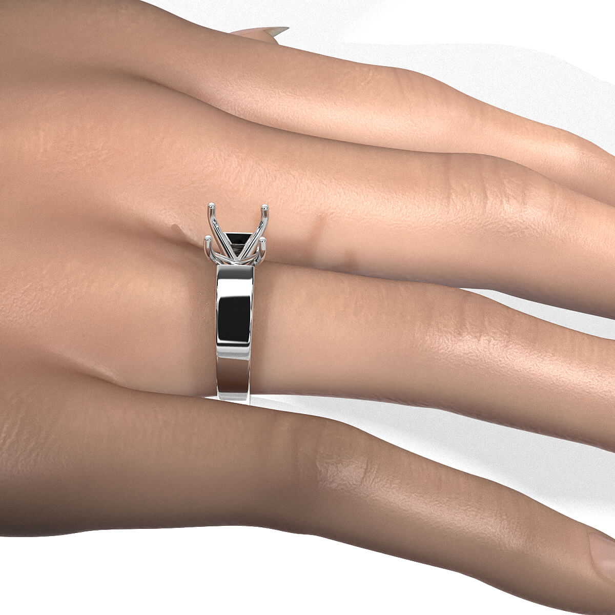 7gm 5.5m Cathedral Style Semi Mount Engagement Solitaire Ring