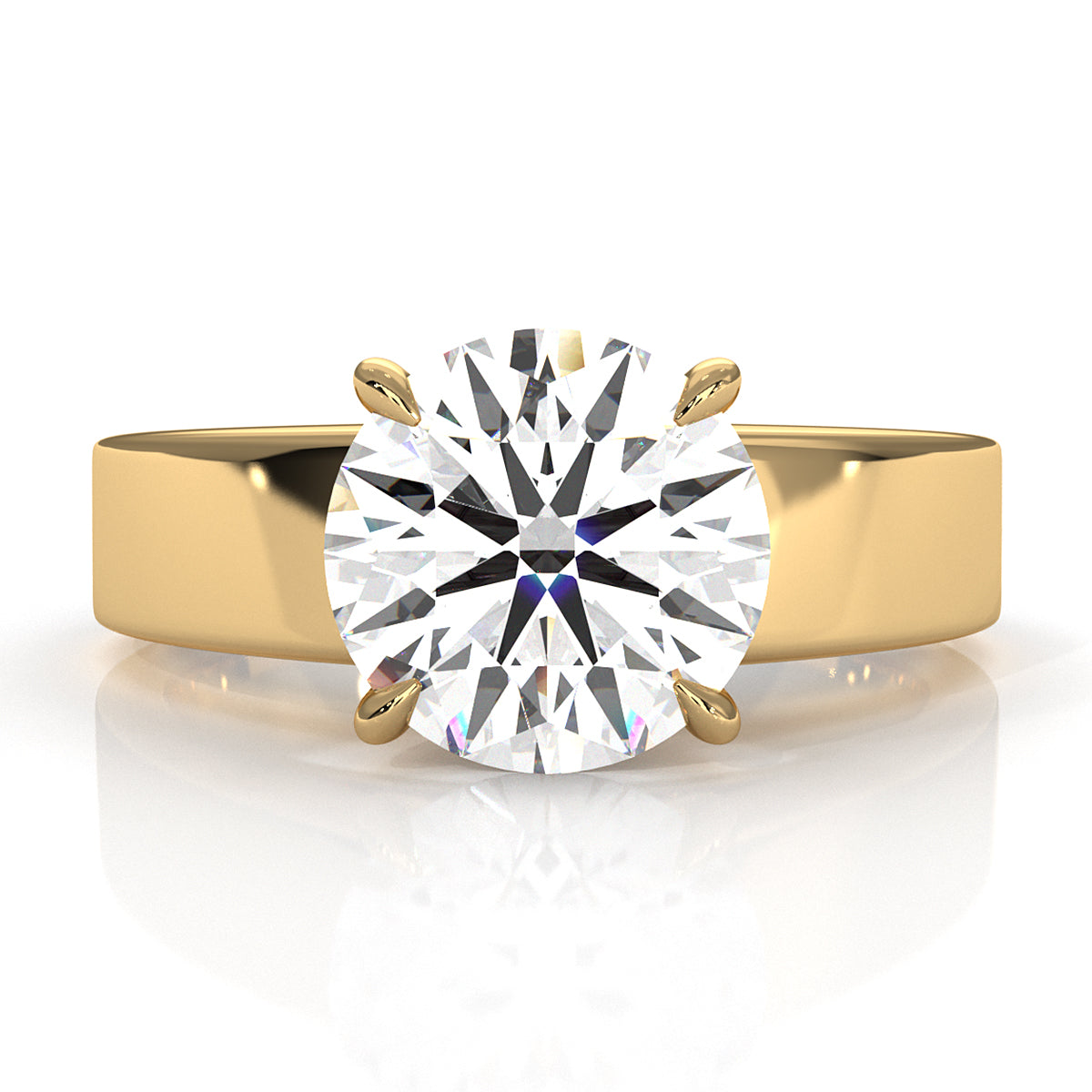 7gm 5.5m Cathedral Style Prong Set Lab Grown Diamond Engagement Solitaire Ring IGI Certified 1.00 Ctw.