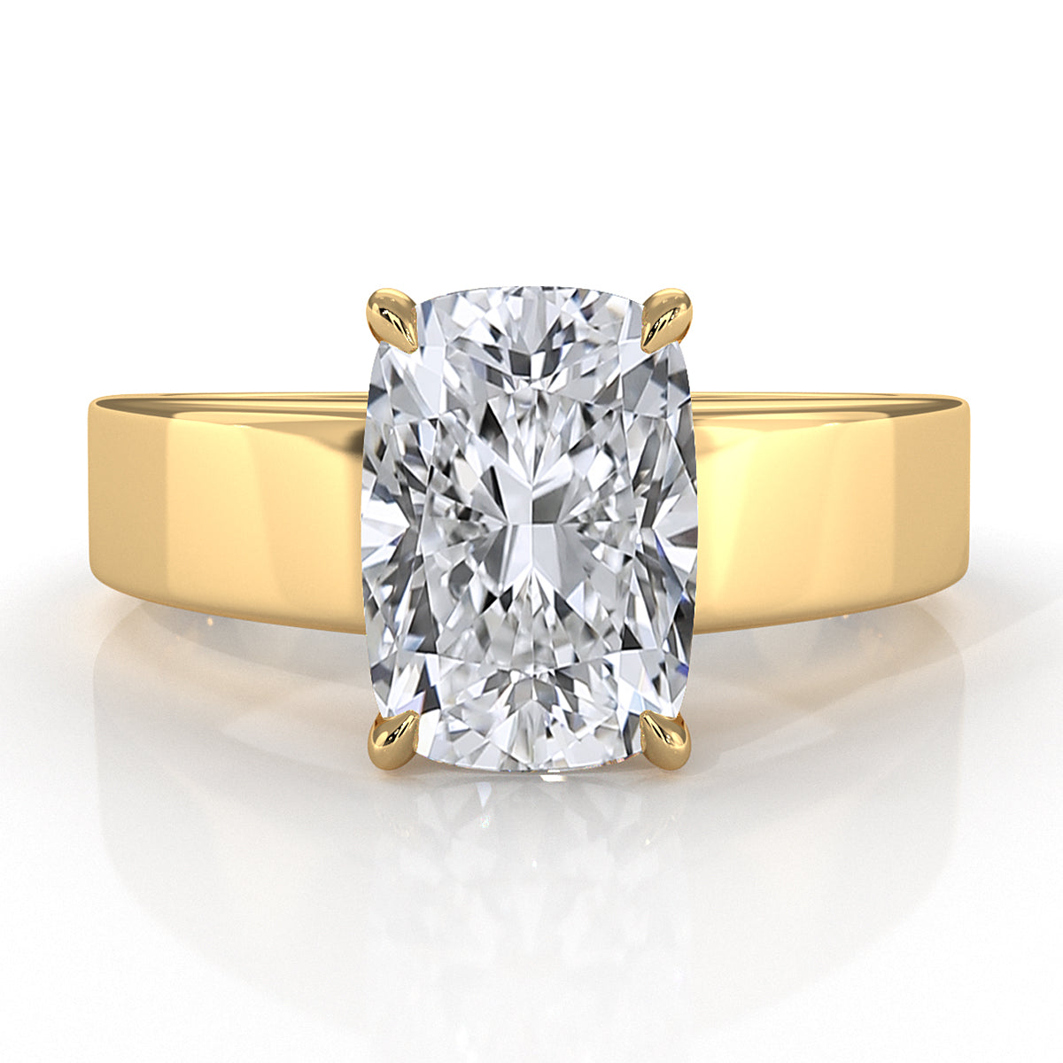 7gm 5.5m Cathedral Style Prong Set Lab Grown Diamond Engagement Solitaire Ring IGI Certified 1.00 Ctw.