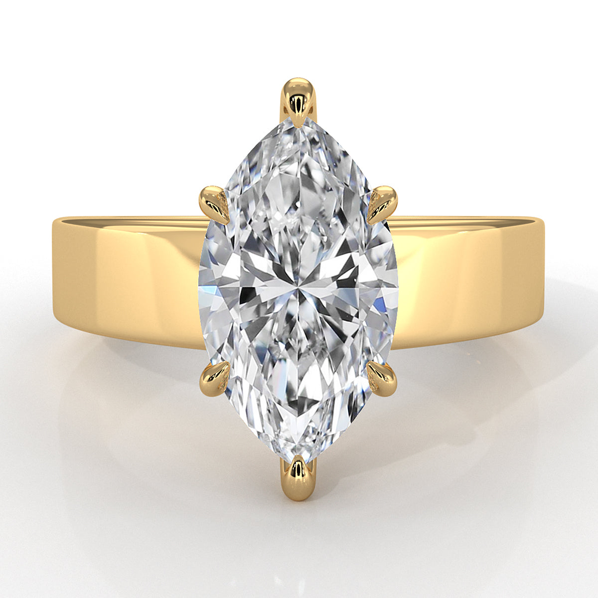 7gm 5.5m Cathedral Style Prong Set Lab Grown Diamond Engagement Solitaire Ring IGI Certified 1.00 Ctw.