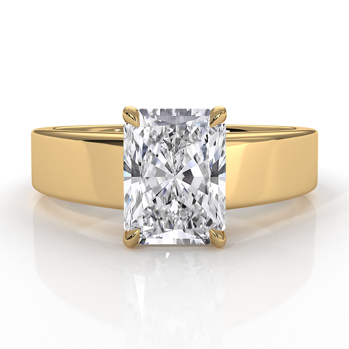 7gm 5.5m Cathedral Style Prong Set Lab Grown Diamond Engagement Solitaire Ring IGI Certified 1.00 Ctw.