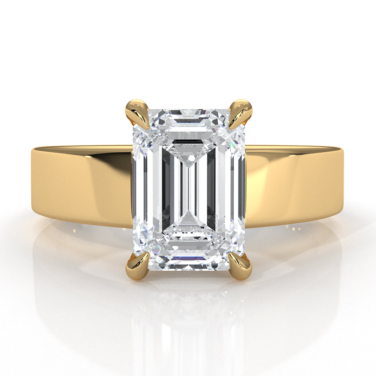 7gm 5.5m Cathedral Style Prong Set Lab Grown Diamond Engagement Solitaire Ring IGI Certified 1.00 Ctw.