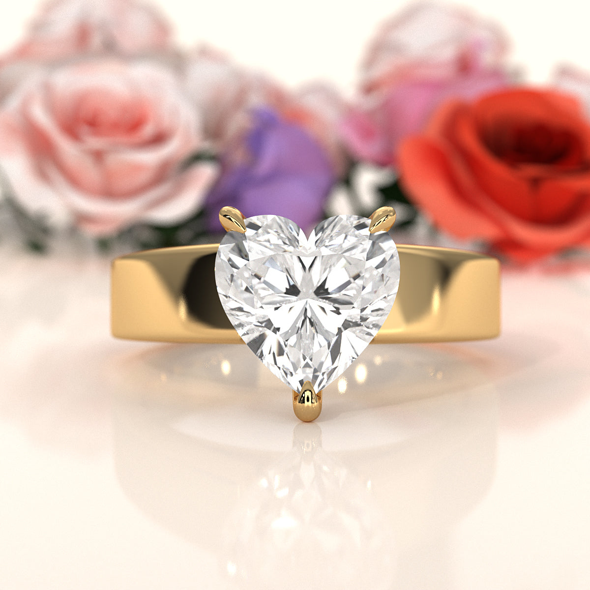 7gm 5.5m Cathedral Style Prong Set Lab Grown Diamond Engagement Solitaire Ring IGI Certified 1.00 Ctw.