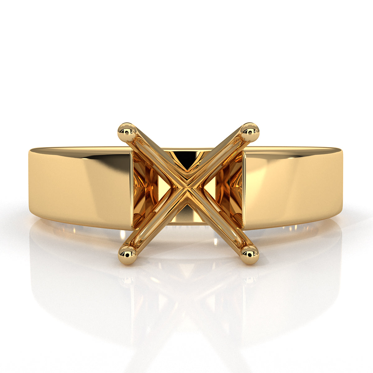 7gm 5.5m Cathedral Style Semi Mount Engagement Solitaire Ring