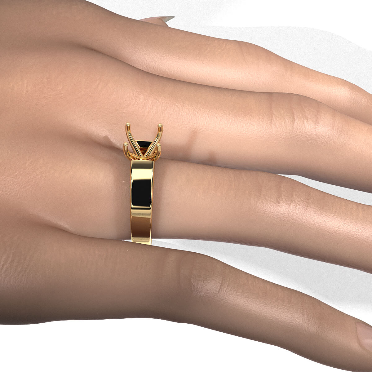 7gm 5.5m Cathedral Style Semi Mount Engagement Solitaire Ring