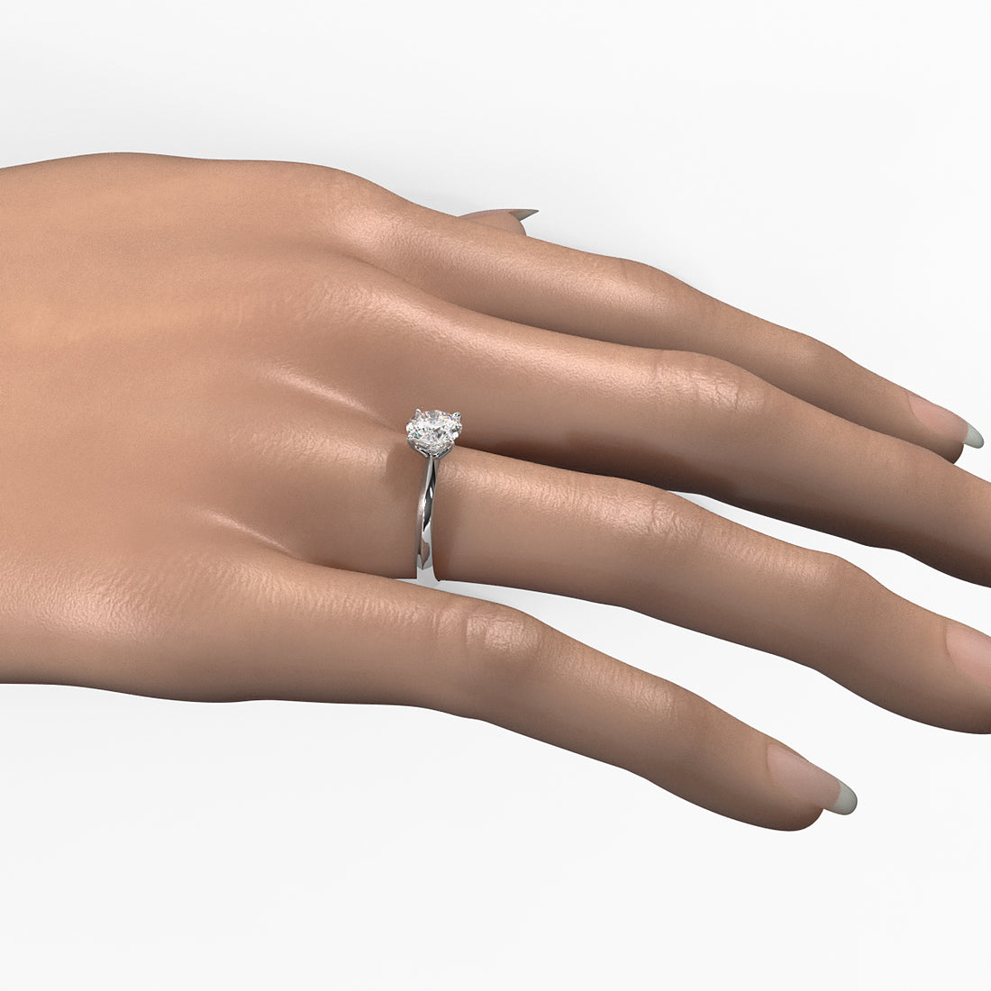 3g 2.2mm Claw Prong Solitaire Style Lab Grown Diamond Engagement Ring IGI Certified 1.00 Ctw.