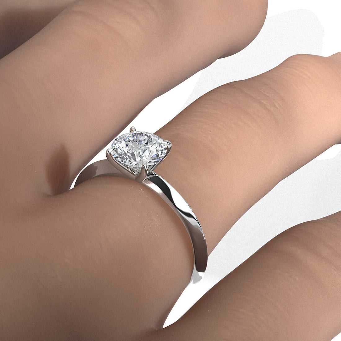 3g 2.2mm Claw Prong Solitaire Style Lab Grown Diamond Engagement Ring IGI Certified 1.00 Ctw.